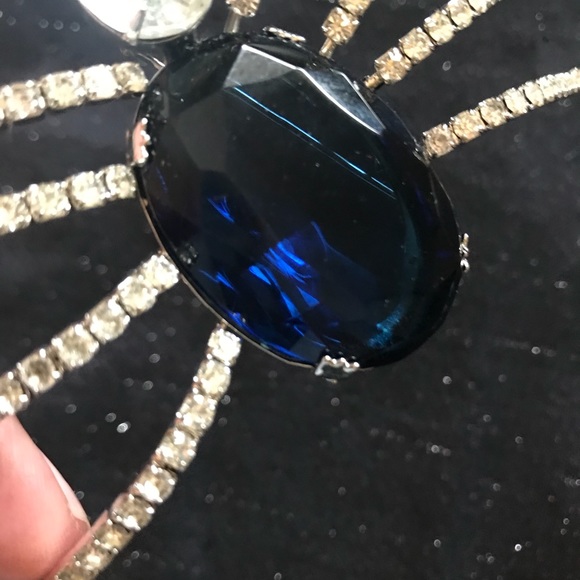 Ivana Deep Blue Spider Brooch w/ Box Vintage - Picture 2 of 8